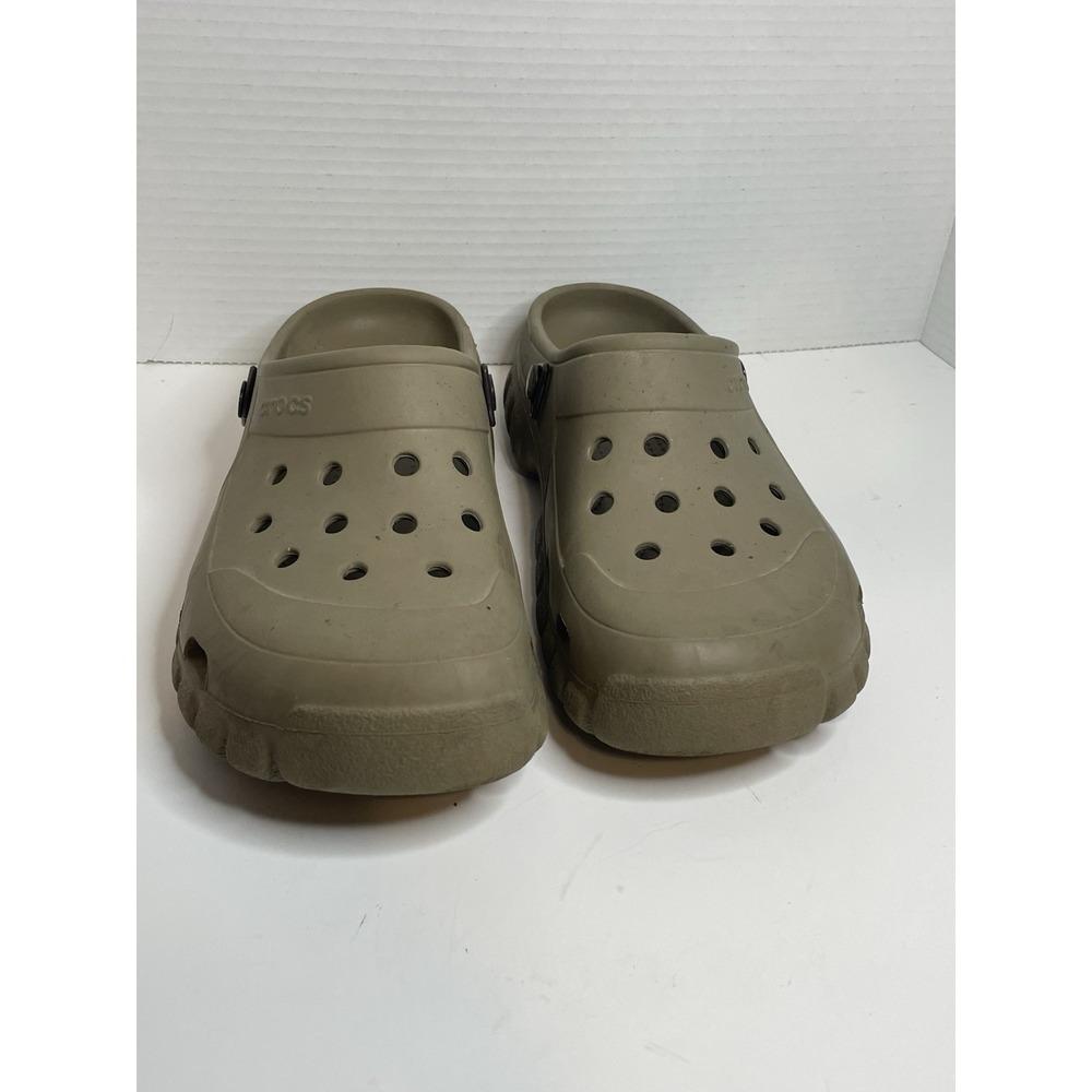 Crocs Offroad Sport Clog Med sz 11 Khaki Waterproof, No Heel Strap, Rugged Lug